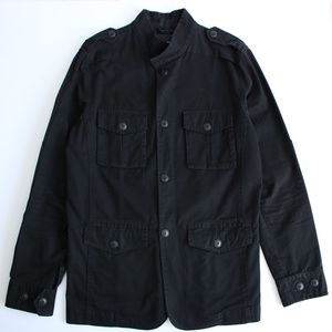 ZARA MAN BLACK SPORT MILITARY JACKET